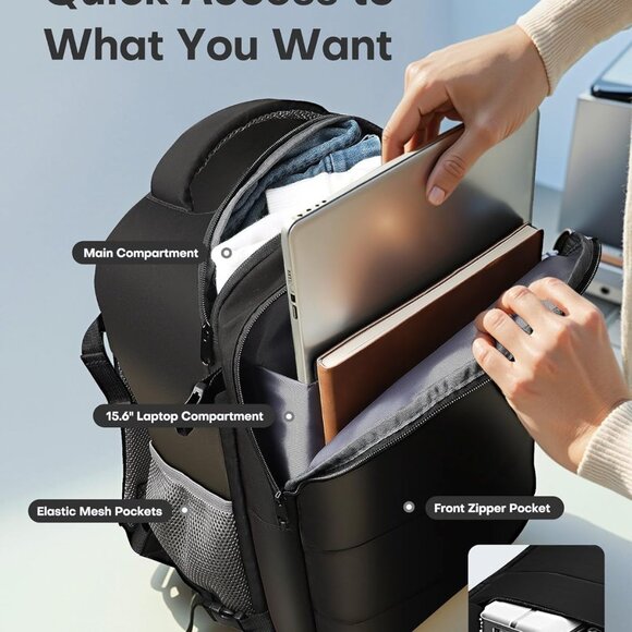 Travel Backpack - Flight Approved Travel Bag for Men and Women, Carry on Luggage - Picture 4 of 8